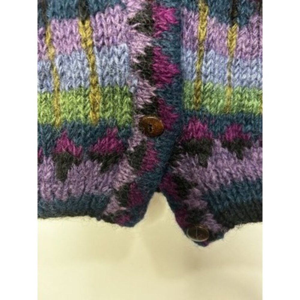 100% Himalayan Wool Sweater Cozy Cottage Vintage Nepal Lost Horizons Medium - Picture 6 of 16
